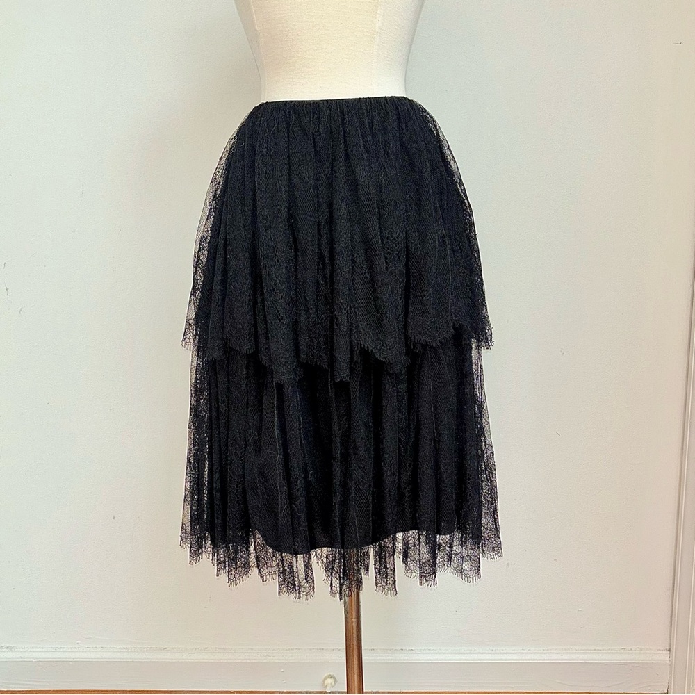 CHANEL Runway Lace Tiered Skirt Spring 2001